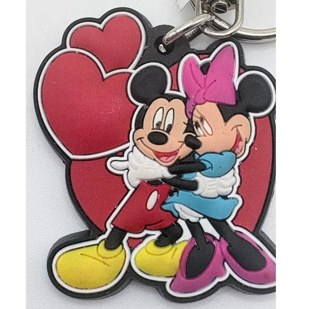 Disney Mickey and Minnie Embrace Rubber Keychain